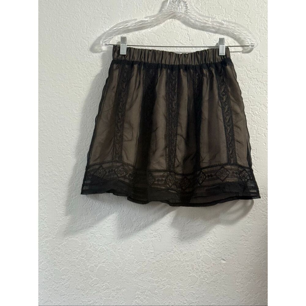 Staring at stars black lacy mini skirt sexy lace size XS Anthropologie